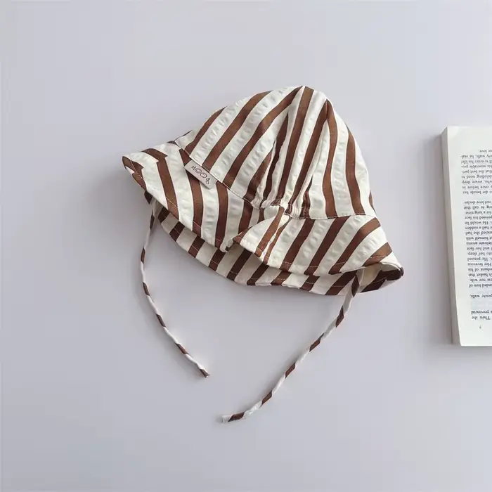Nouveau Chapeau de Pêcheur Rayé à Lacets pour Enfants Garçons et Filles, Chapeau de Soleil Décontrac
