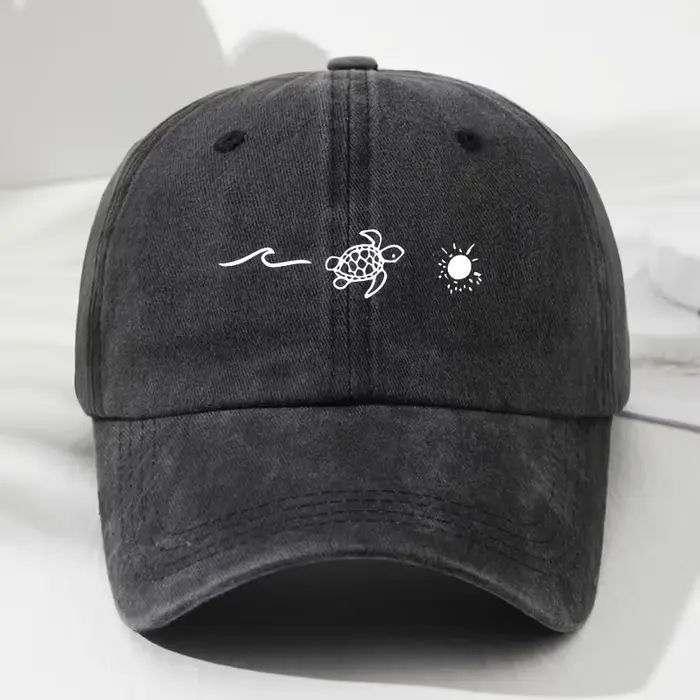 Casquette de baseball imprimée à motif de tortue pour le style décontracté quotidien