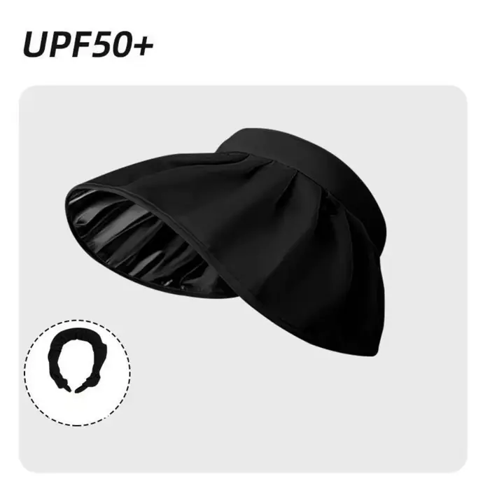 Chapeau de soleil doux à large bord pour filles, protection UV, chapeau de plage, cerceau pliable po
