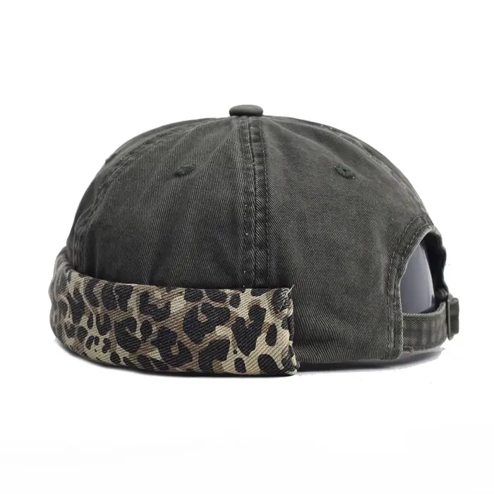 Bonnet Docker délavé sans bords, chapeau sans visière, couleur unie, rétro, Vintage, Style de rue, p