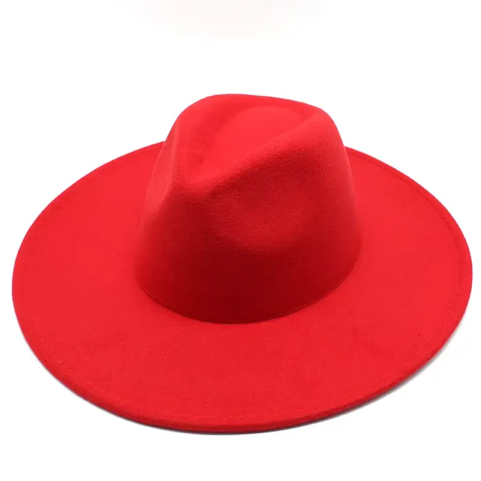 Automne hiver femmes feutre chapeau Fedoras grand bord chapeaux pour femmes Style britannique Vintag