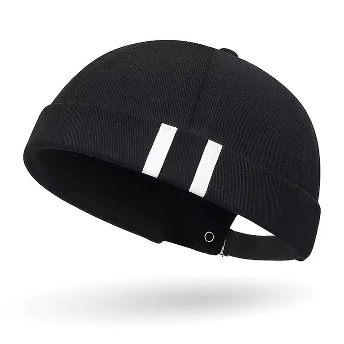 Chapeau Docker Vintage Déchiré Sans Visière, Bonnet de Pêcheur Uni, Casquette Melon Déchirée Style D