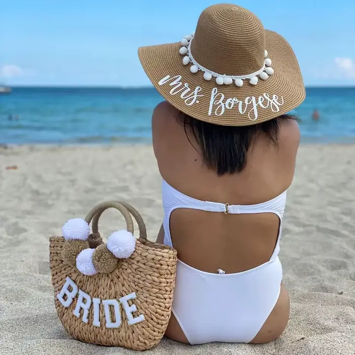 Chapeau de paille personnalisé pour mme
