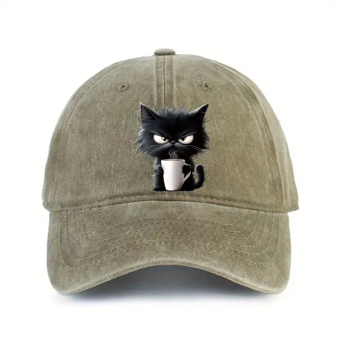 Chapeau de Baseball imprimé chat café, décoration à la mode pour hommes et femmes, protection solair