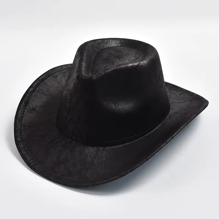 Nouveau chapeau de Cowboy occidental en Faux cuir Vintage Gentleman Jazz chapeaux pour hommes femmes