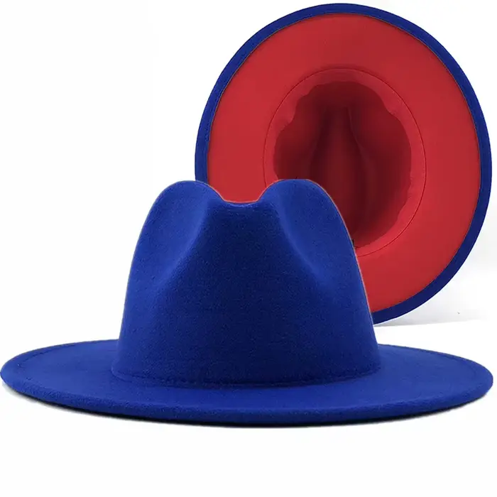Chapeau Fedora en feutre de laine unisexe pour hommes et femmes, bord large, style Jazz Fedora, adaptable pour mariage et autres occasions formelles