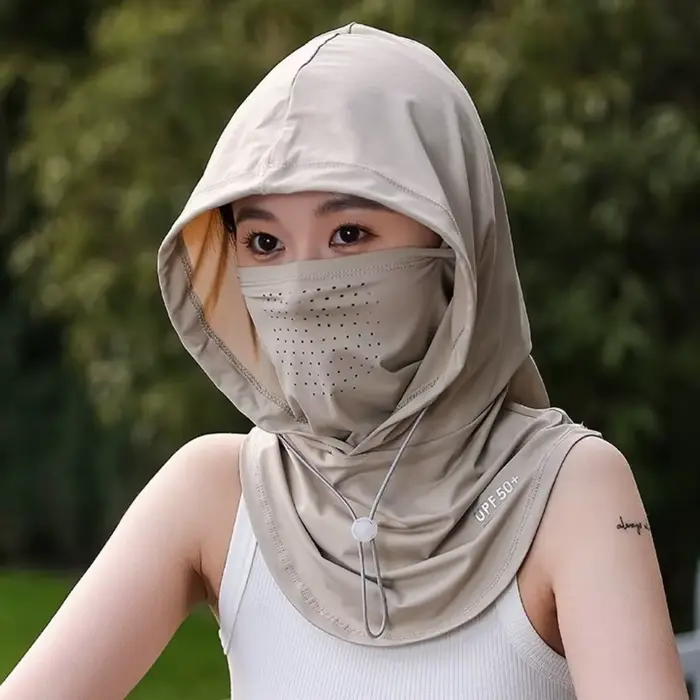 Chapeau de protection solaire Anti-UV d'été avec masque châle