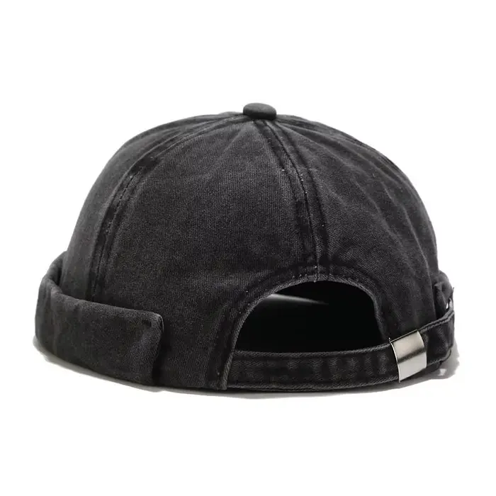 Bocca lavé Docker Beanie casquette sans bords chapeau sans visière couleur unie rétro Vintage Style 