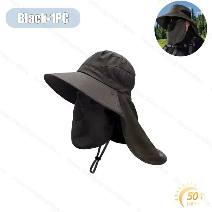 Chapeau de soleil à large bord UPF 50+ unisexe, respirant, protection UV, casquette de plage d'été p