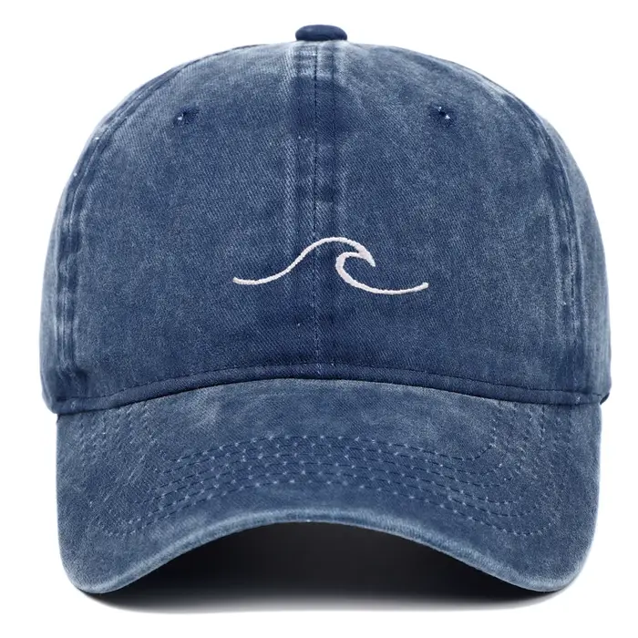 Casquette de baseball MAZIAO brodée motif ondulé délavé chapeau rétro chic pour hommes et femmes toutes saisons voyage occasions spéciales