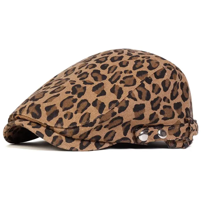 Casquettes unisexes à imprimé léopard, casquettes de peintre britanniques pour hommes, bérets d'auto