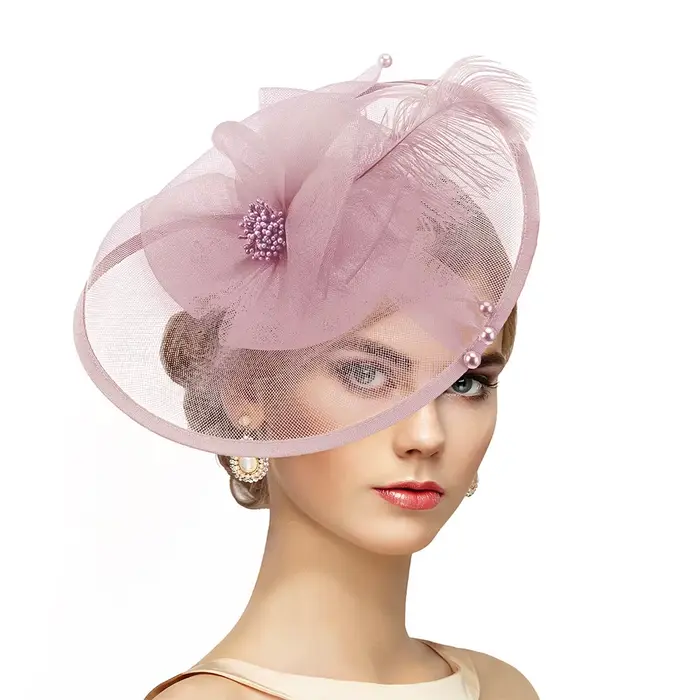 Chapeau bibi pour femme, style Kentucky Derby, pour thé, cocktail, mariage et cérémonie religieuse