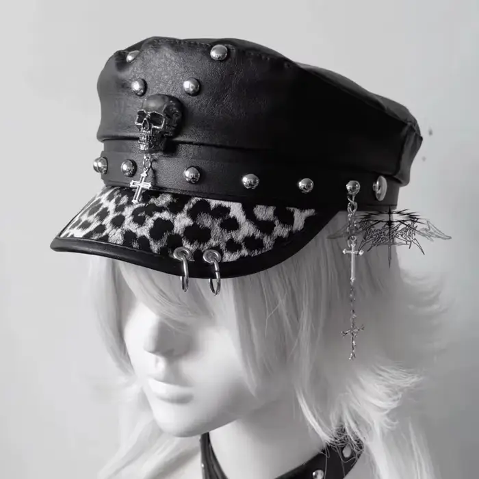 Béret en cuir PU pour femmes