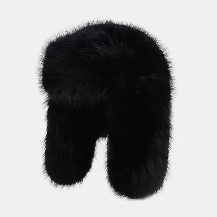 HT4567 chapeau de fourrure moelleuse femmes blanc noir bleu chapeau russe épais chaud Ski oreillette