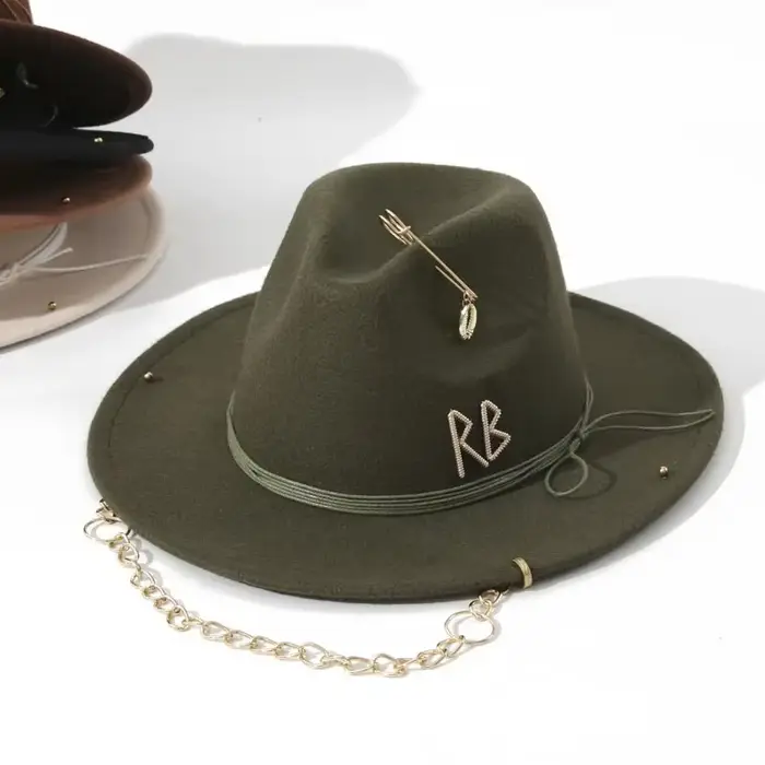 Chapeaux fedoras en chaîne pour femmes, marque de luxe de styliste, chapeaux d'église pour dames, ch