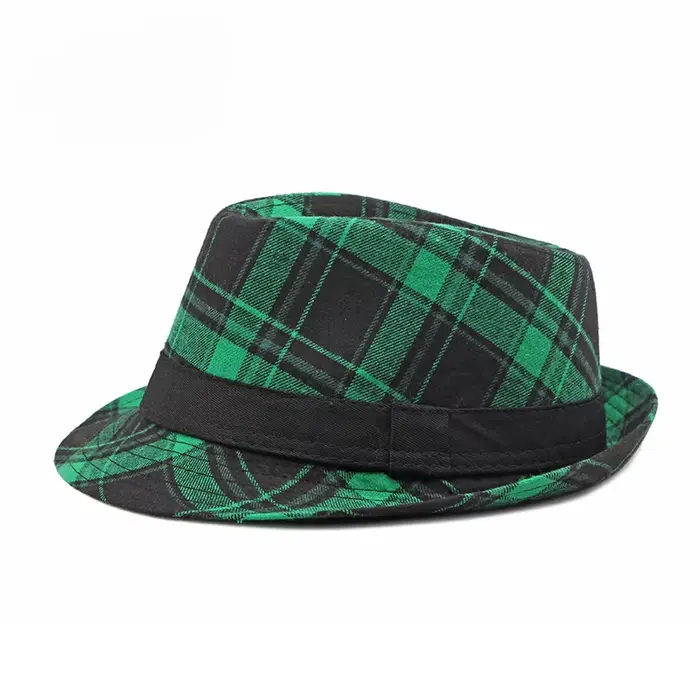 Fedoras de jazz rétro britannique pour hommes et femmes, chapeau classique polyvalent à carreaux, pr