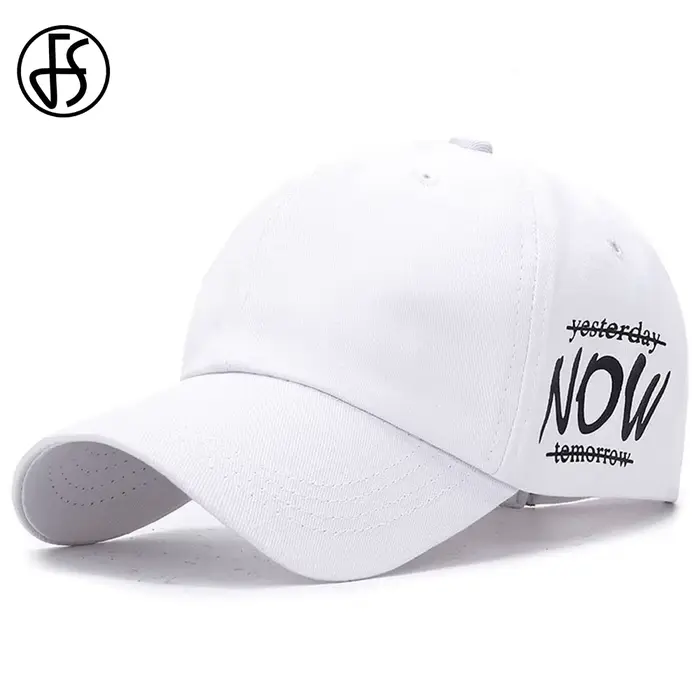 Casquette de baseball FS noire et blanche à imprimé lettres pour hommes