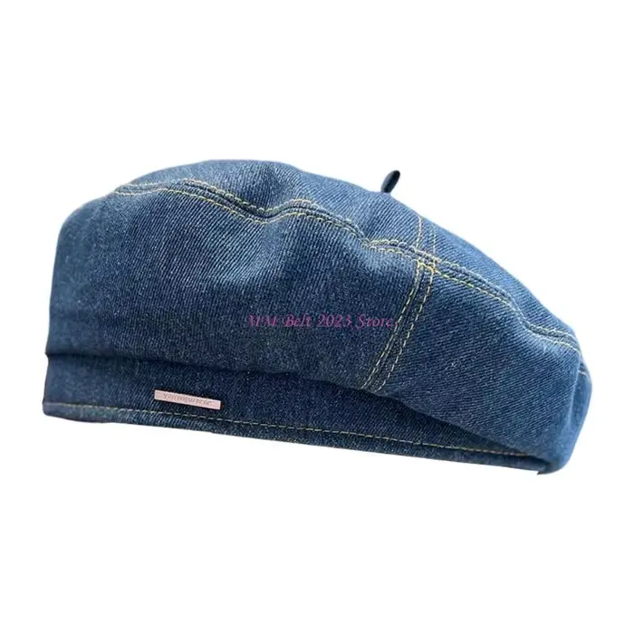 49ME – béret en jean multi-usage pour filles adolescentes, tenue quotidienne, bords souples, chapeau