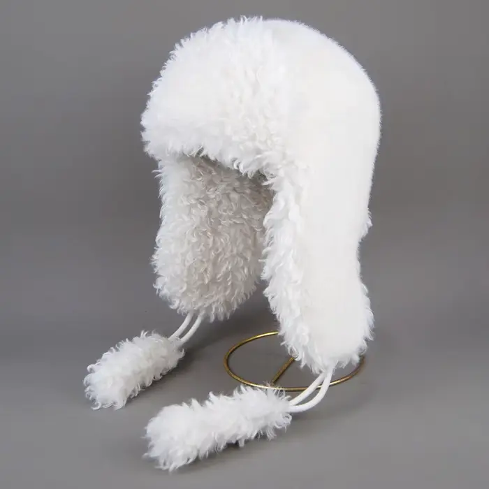 Chapeau en laine de fourrure véritable unisexe, nouveau bombardier chaud d'hiver, chapeaux russes Us