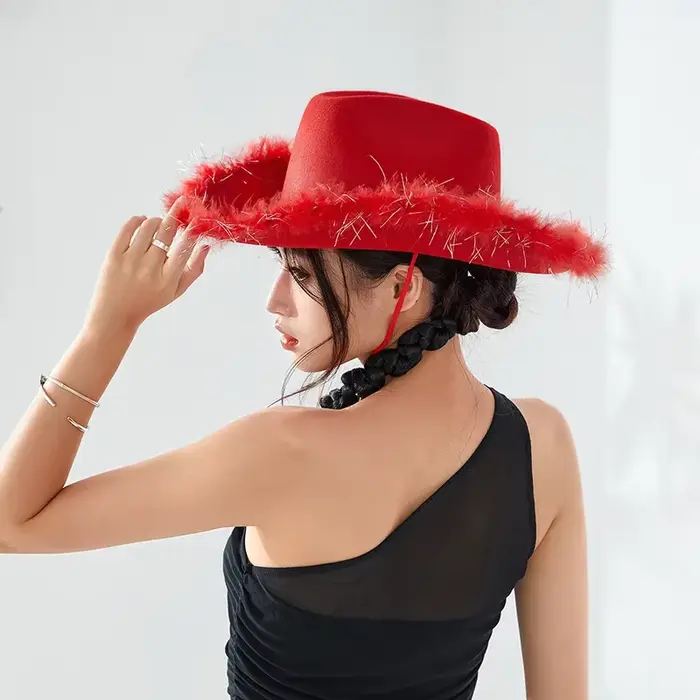 Chapeau de cowgirl pour femmes en polyester multifonctionnel pour toutes les saisons et occasions décontractées