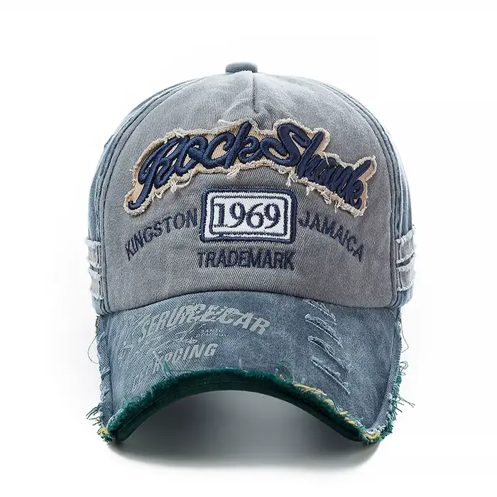 Casquette Rock Shark en coton avec lettres de cowboy pour hommes et femmes, protection solaire réglable, chapeau multifonction pour quatre saisons et voyages