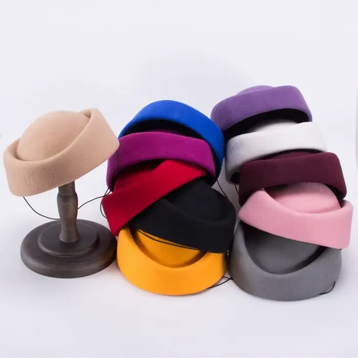 Béret en feutre de laine pour femme style sport élégant multi-saisons extérieur occasions spéciales mariage soirée gala