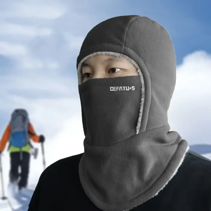 Cagoule polaire casquette de cyclisme résistant au froid coupe-vent capuche chaude et chapeau épaissir thermique Ski