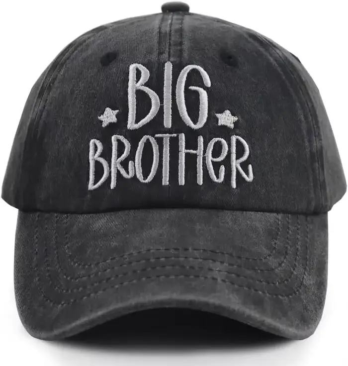 Casquette de baseball en coton brodée réglable pour frère et sœur, modèle Big or Brother and Sister
