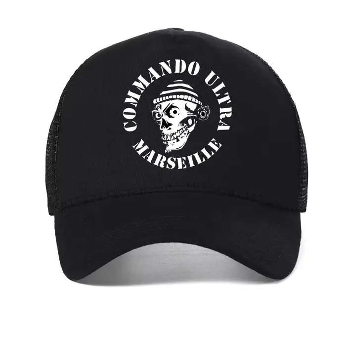 Casquette de baseball imprimée COMMANDO ULTRA 84 MARSEILLE ULTRAS FOOTBALLER FANS, casquette d'été e