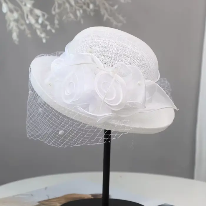 Chapeaux de course fascinateurs de fleurs pour femmes, chapeau fascinateur de Banquet élégant pour f