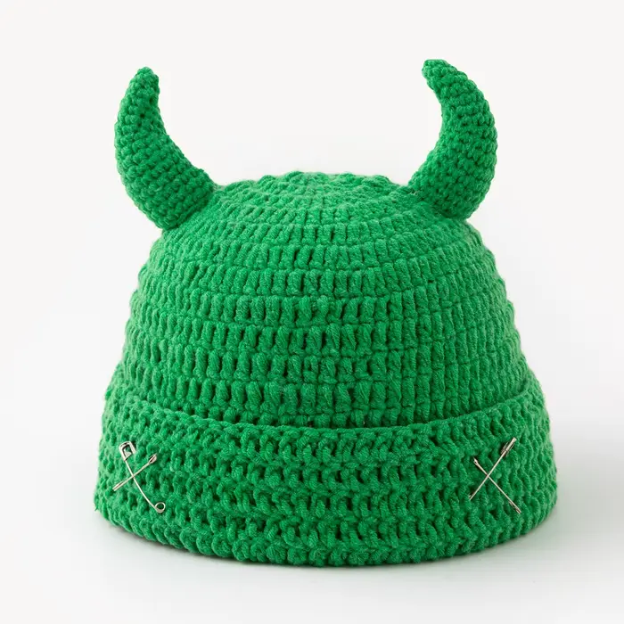 1pc unisexe cornes dessin animé bonnet chapeau, mignon chaud multi-fonctionnel crâne rue casquette, 