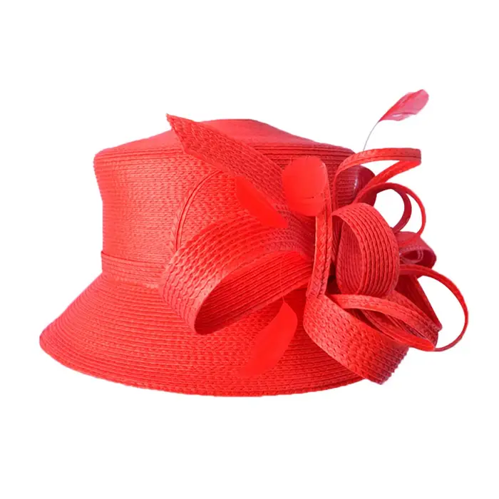 Chapeau d'église rouge de haute qualité pour femmes, chapeau rose pour femme, chapeau élégant pour s