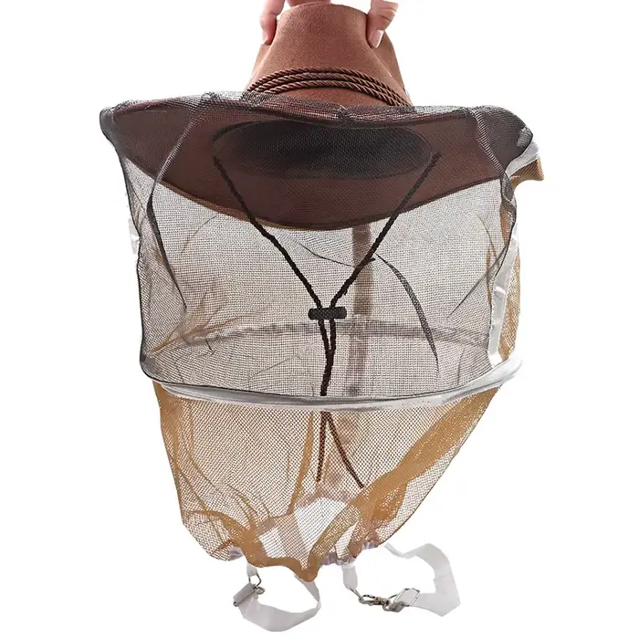 Chapeau de Cowboy pour apiculture, casquette de protection pour apiculteur, filet anti-insectes vola