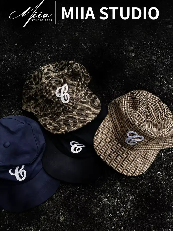 Casquette de Baseball à carreaux imprimé léopard rétro coréen pour femmes