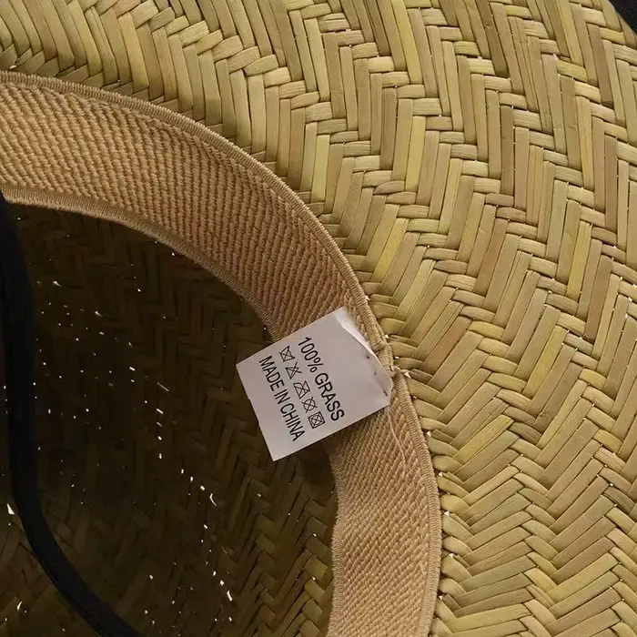 Chapeau de sauveteur unisexe à large bord en paille naturelle