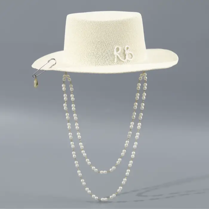 Chapeau de plage en paille style russe RB