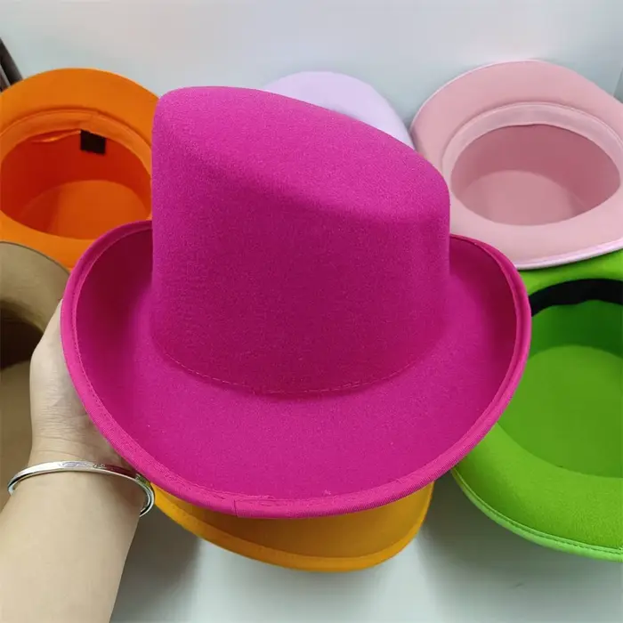 Nouveau chapeau Fedora coloré hommes et femmes chapeau haut biseauté haut Gentleman Derby chapeau fe