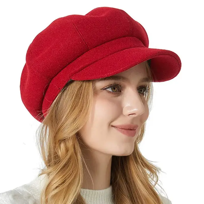 Chapeau octogonal féminin en fibre de polyester élégant pour femmes, idéal pour le printemps, l'automne et les voyages