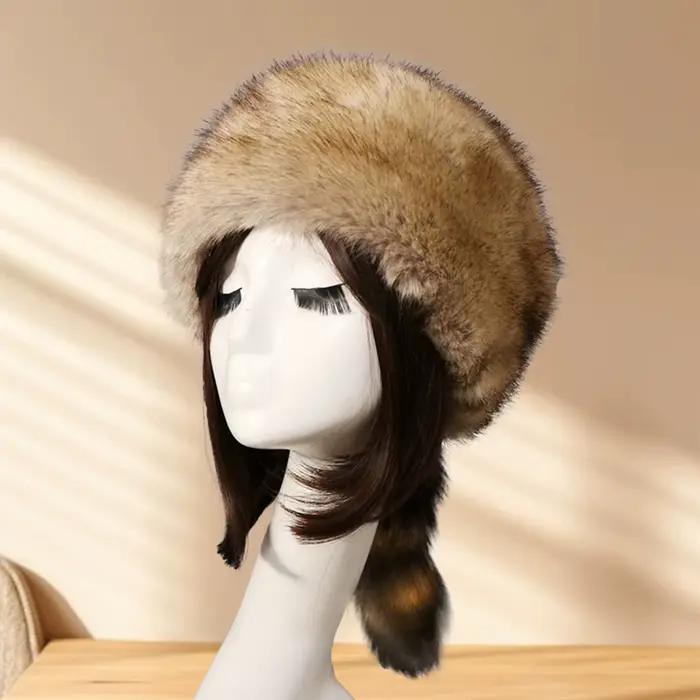 Chapeau en peluche russe chaud d'hiver pour femmes