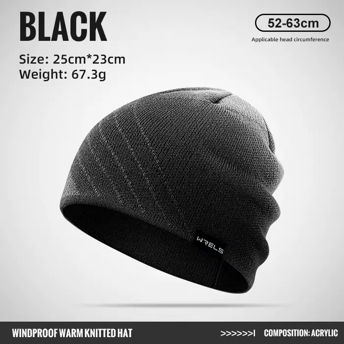 WRELS Chapeau de sport d'hiver pour homme, en polaire, chaud, coupe-vent, pour cyclisme, ski, campin