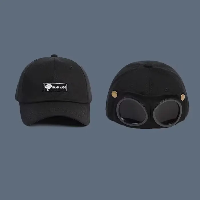 Nouvelle Casquette de Baseball Aviateur Tendance avec Lunettes Intégrées – Unisexe pour Homme et Femme