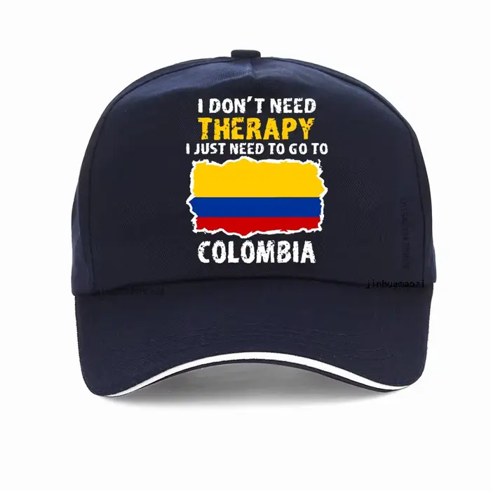 Casquette de baseball réglable en coton avec impression du drapeau de la Colombie