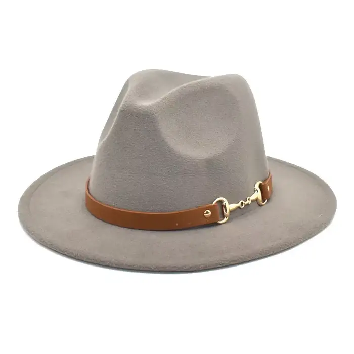 Chapeau de tablier en laine noir à bord plat