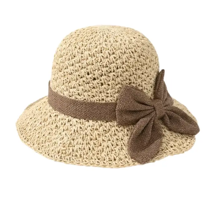 Chapeau de soleil en paille respirant pour l'été avec une large bordure, design simple mais élégant 