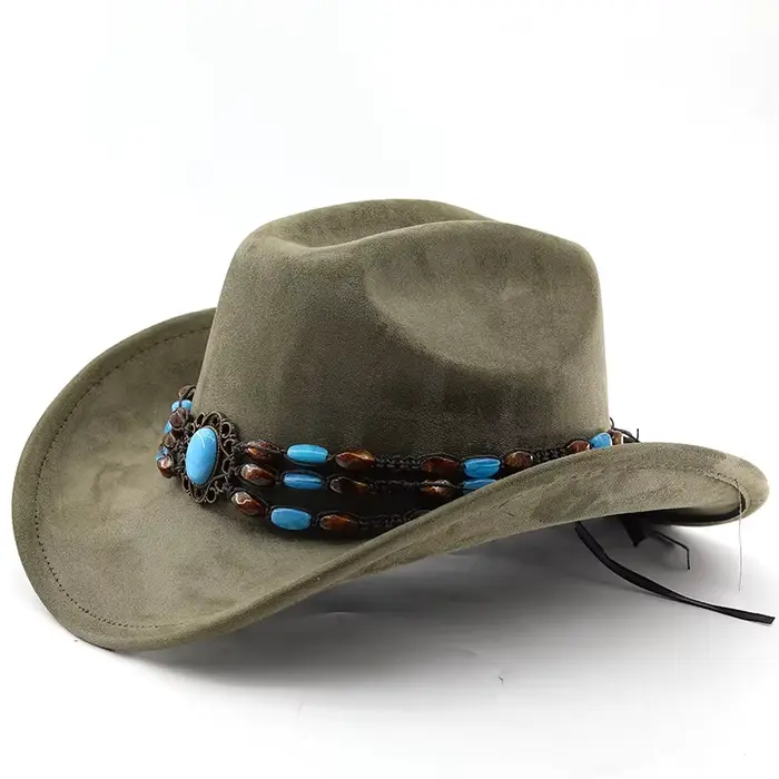 Chapeau de Cowboy occidental en daim pour hommes et femmes