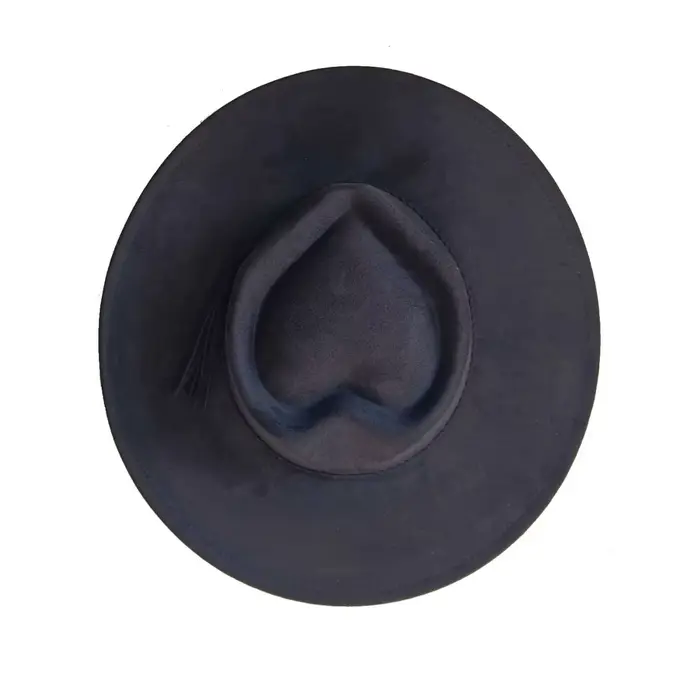 Chapeau en daim à large bord avec accessoires de la même couleur, chapeau à large bord pour hommes e