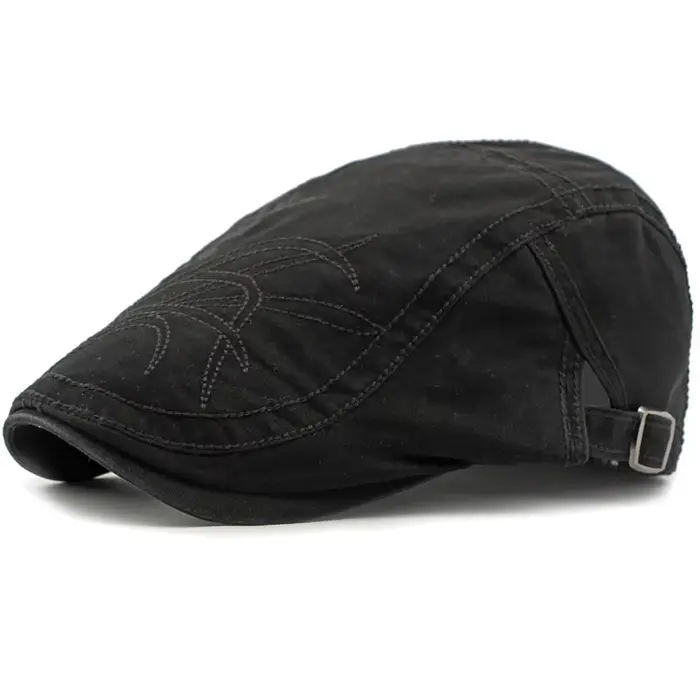 Bérets HT4406 pour Hommes et Femmes, Style Vintage Artiste Peintre, Casquette Plate en Coton, Réglab