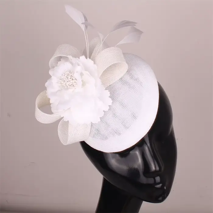 Mode élégante mariée mariage Fascinator Chapeau bandeau fleur chapeaux Chapeau pour les femmes fanta