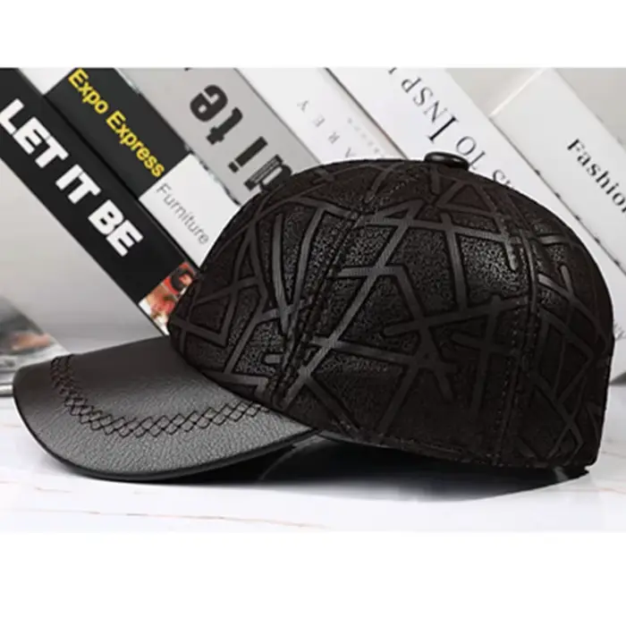 Casquette en cuir véritable naturel