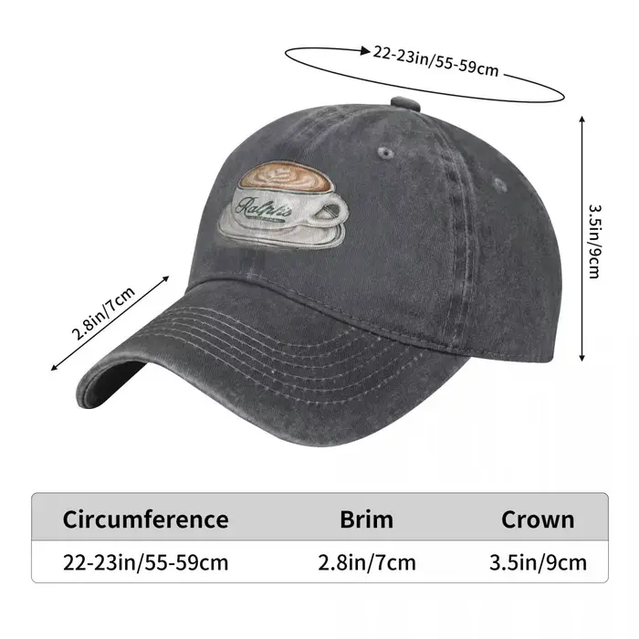 Casquette de baseball unisexe en coton Ralph's Coffee Cup protection solaire décontractée pour homme femme occasions sportives et décontractées